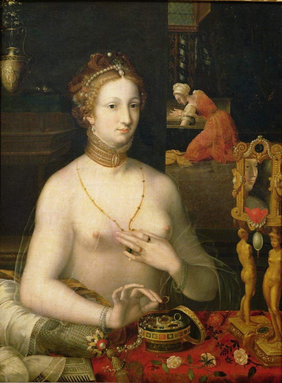 Nő a vécéjében, 1585-95 alkotó: Fontainebleau School