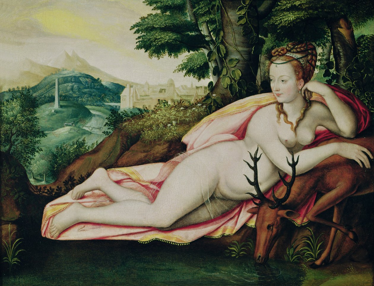 Diane de Poitiers (1499-1566) mint Diana, a vadásznő alkotó: Fontainebleau School