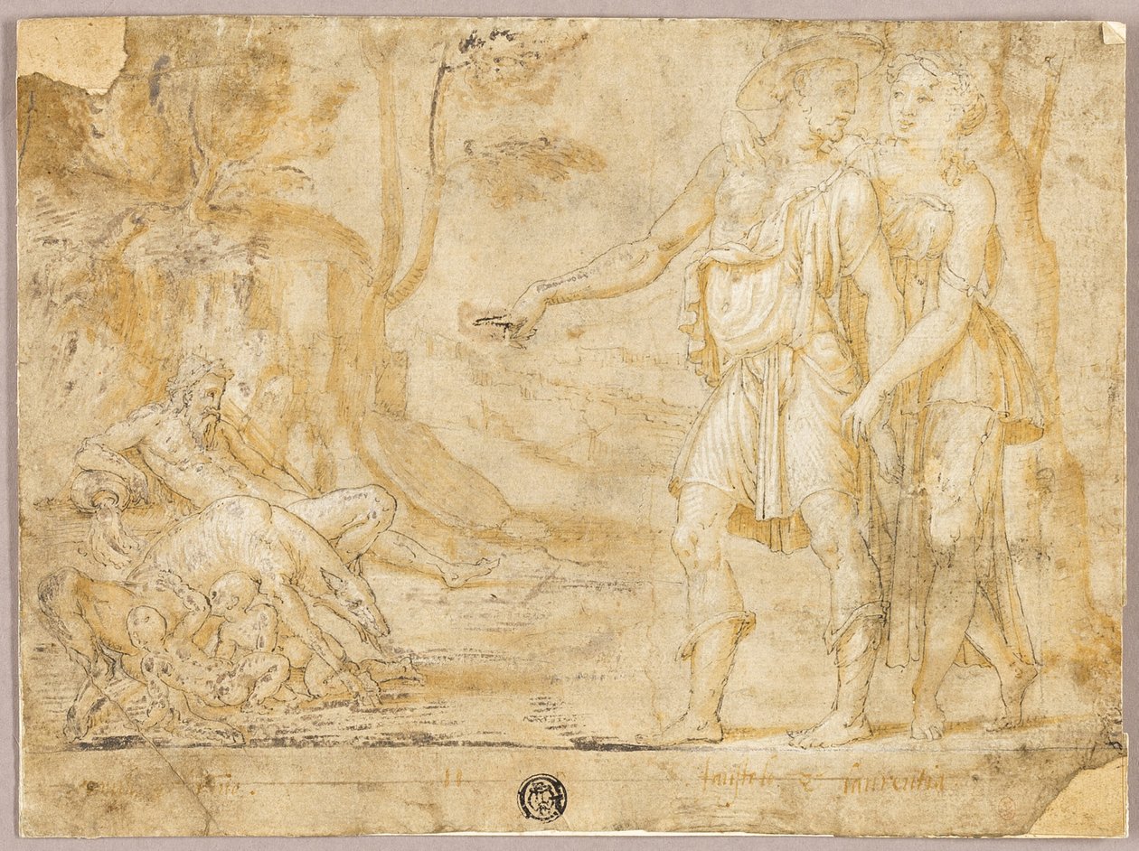 Faustulus és Merentia Fedezze fel Romulust és Remust alkotó: Fontainebleau School