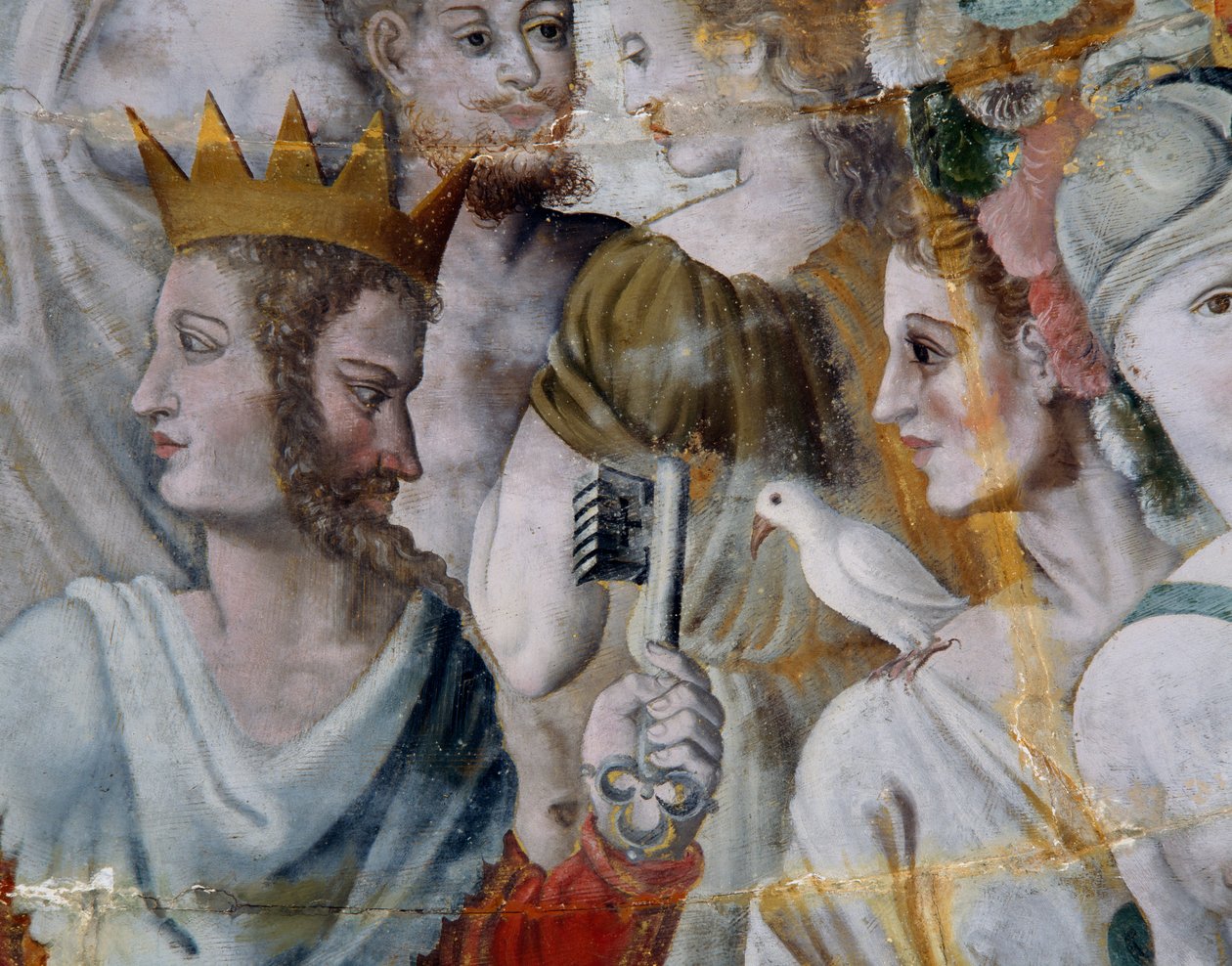 Janus Róma városának kulcsaival és Juno, freskók a Ligue aranyozott tornyában, Fontainebleau Iskola, Tanlay kastély (XVI-XVII. század), Burgundia, Franciaország alkotó: Fontainebleau School