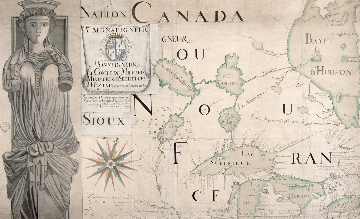 Nouvelle-France (Kanada) térképe 1699 (lásd még 159120) alkotó: Fonville