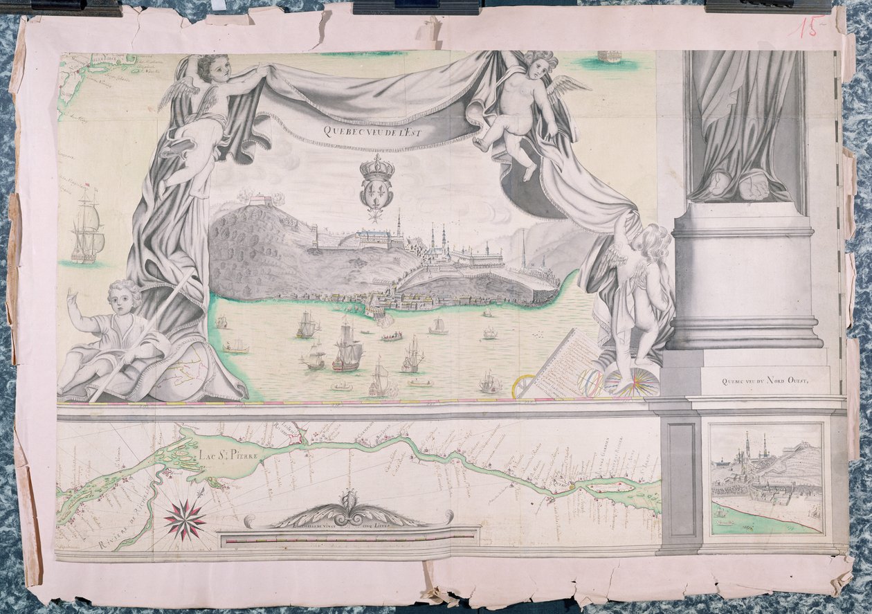 Quebec keletről nézve, 1699 alkotó: Fonville
