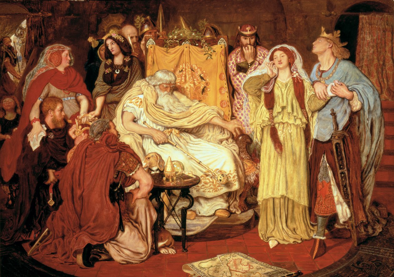 Cordelia adagja, 1867-75 alkotó: Ford Madox Brown