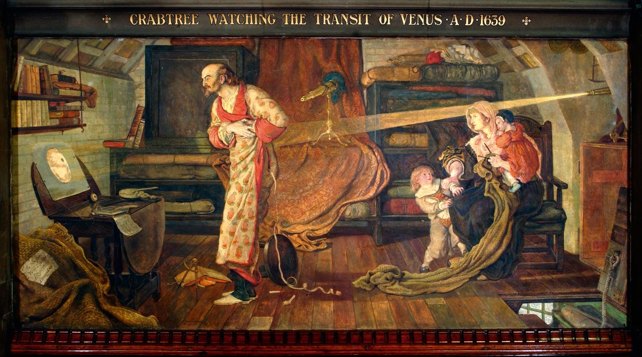 Crabtree a Vénusz átvonulását figyeli Kr. u. 1639 alkotó: Ford Madox Brown