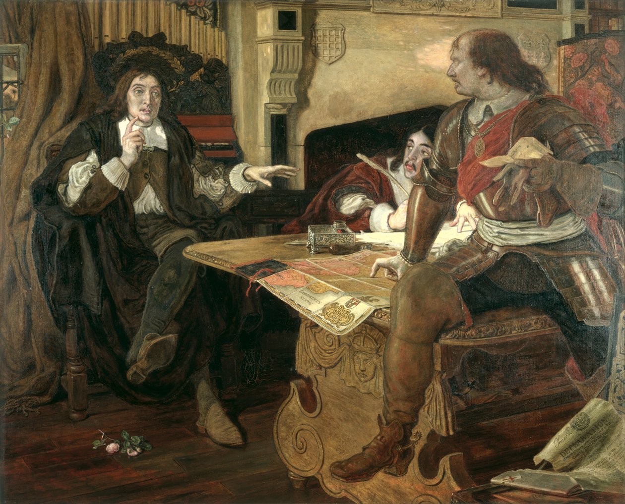 Cromwell, a Vaudois védelmezője alkotó: Ford Madox Brown