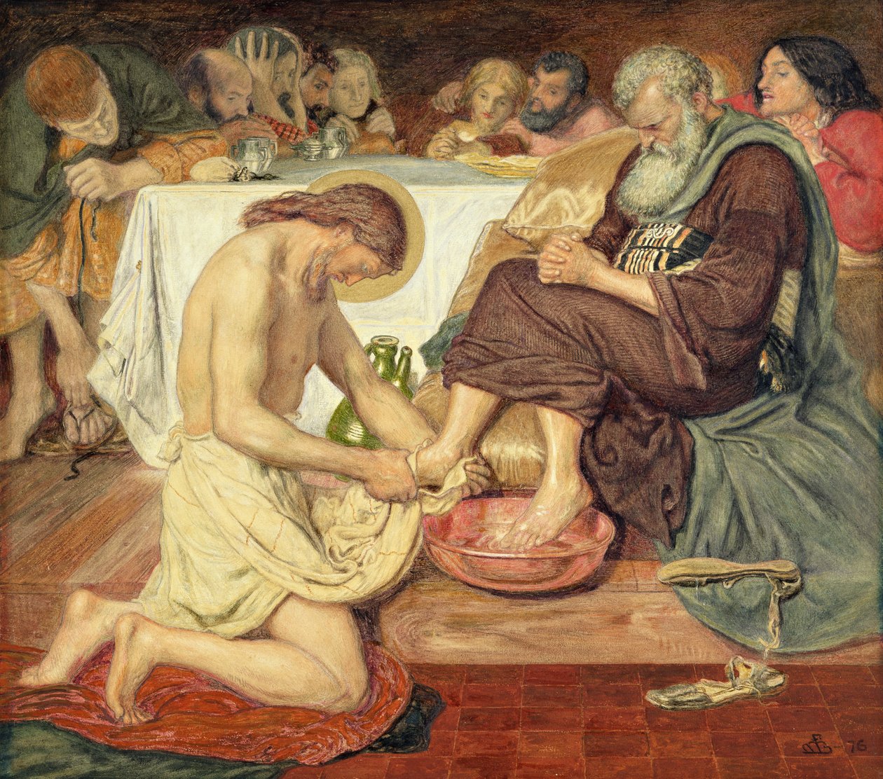 Jézus megmossa Péter lábát alkotó: Ford Madox Brown