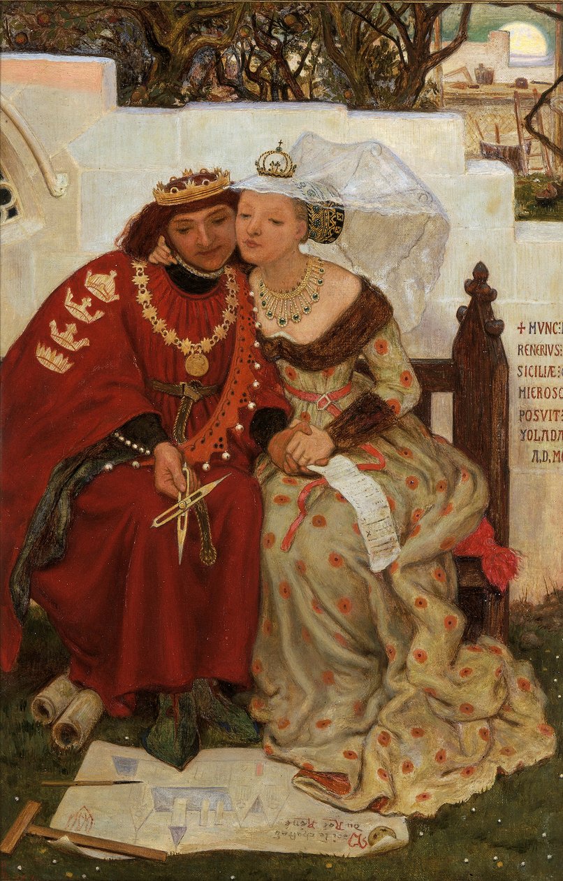 „Rene király nászútja: építészet”, 1864 alkotó: Ford Madox Brown