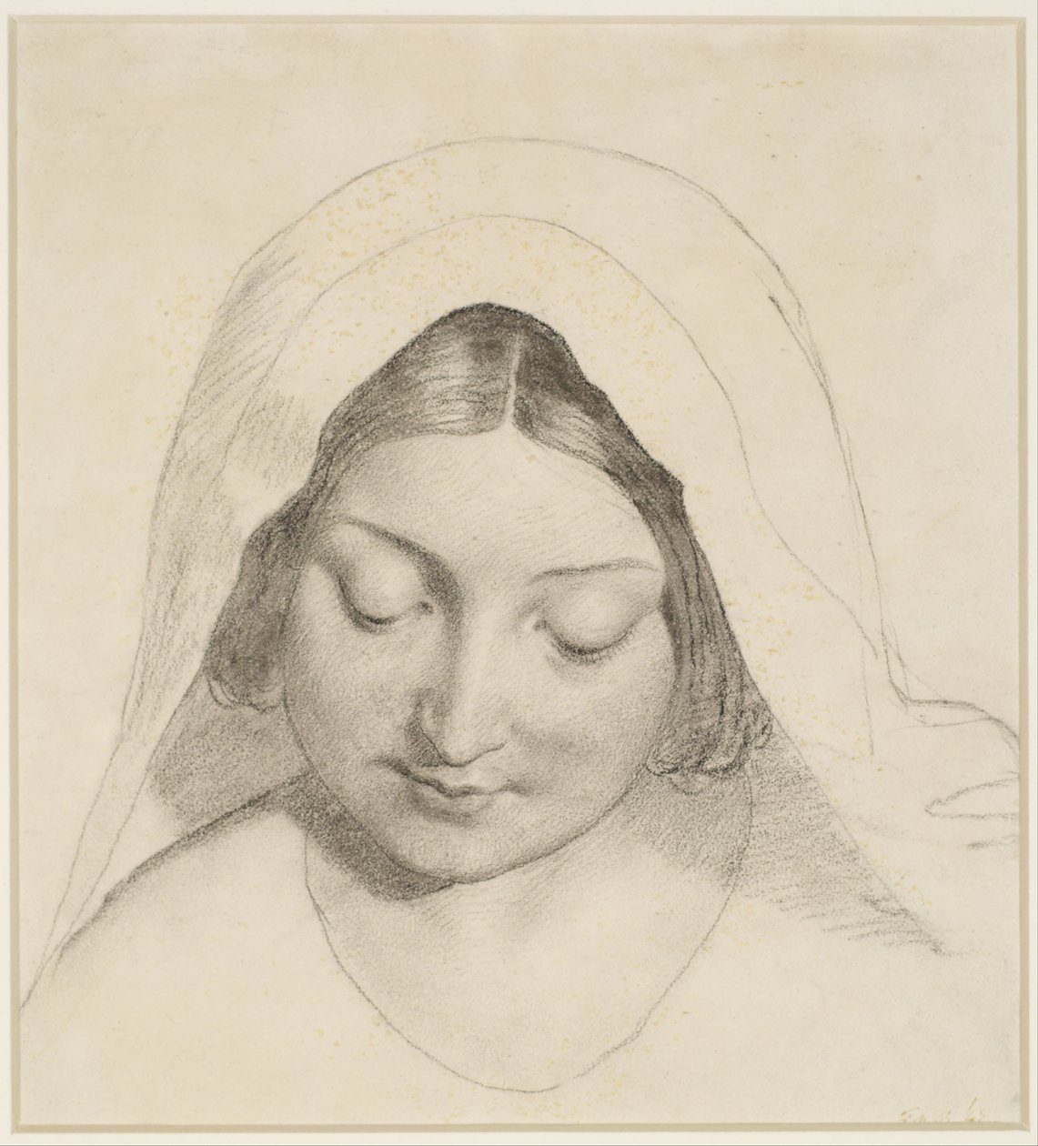 A szombat esti Oure Ladye - A Madonna fejének tanulmánya alkotó: Ford Madox Brown