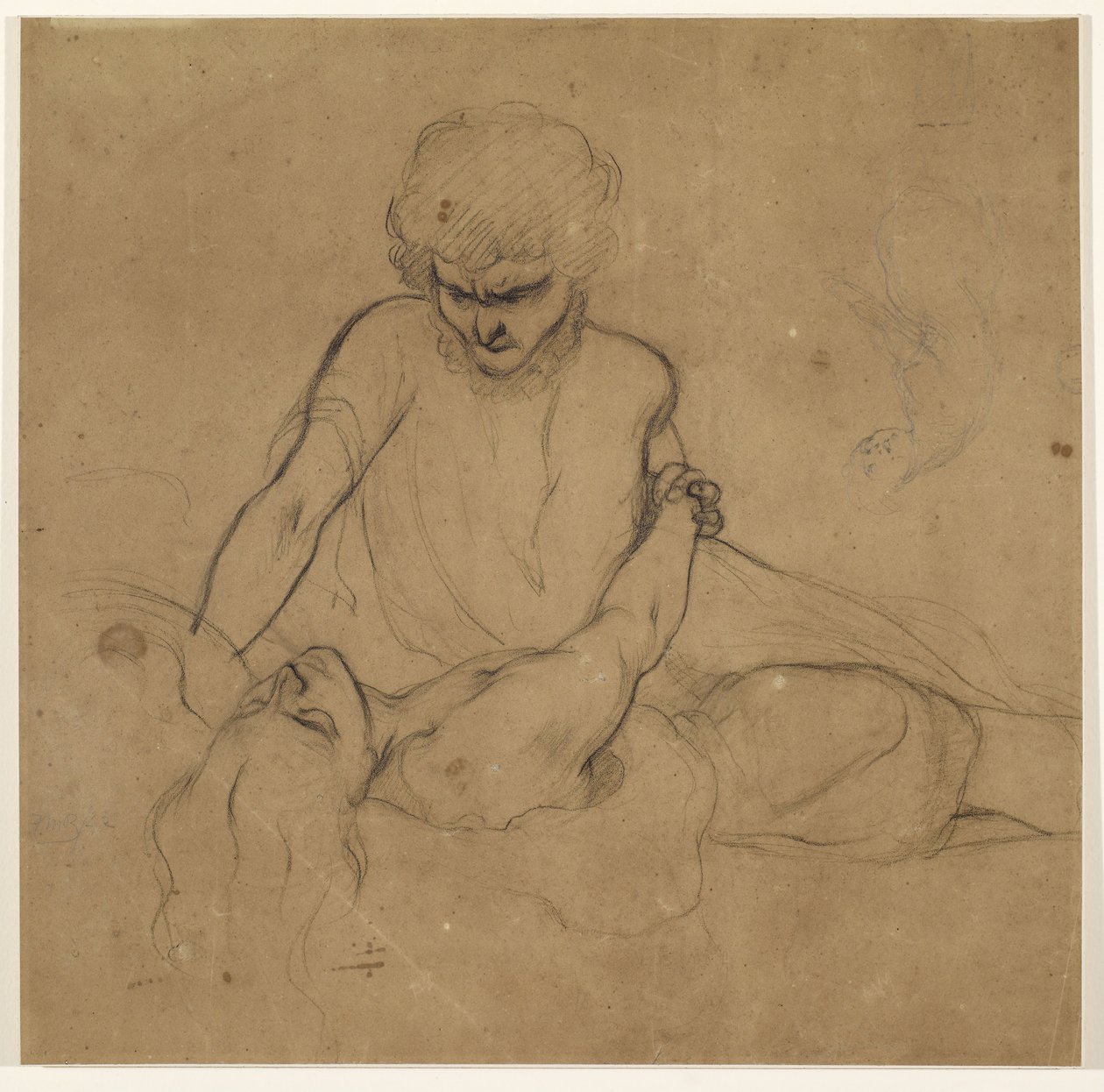 Parisina alvása - Tanulmány Azo herceg és Parisina számára alkotó: Ford Madox Brown