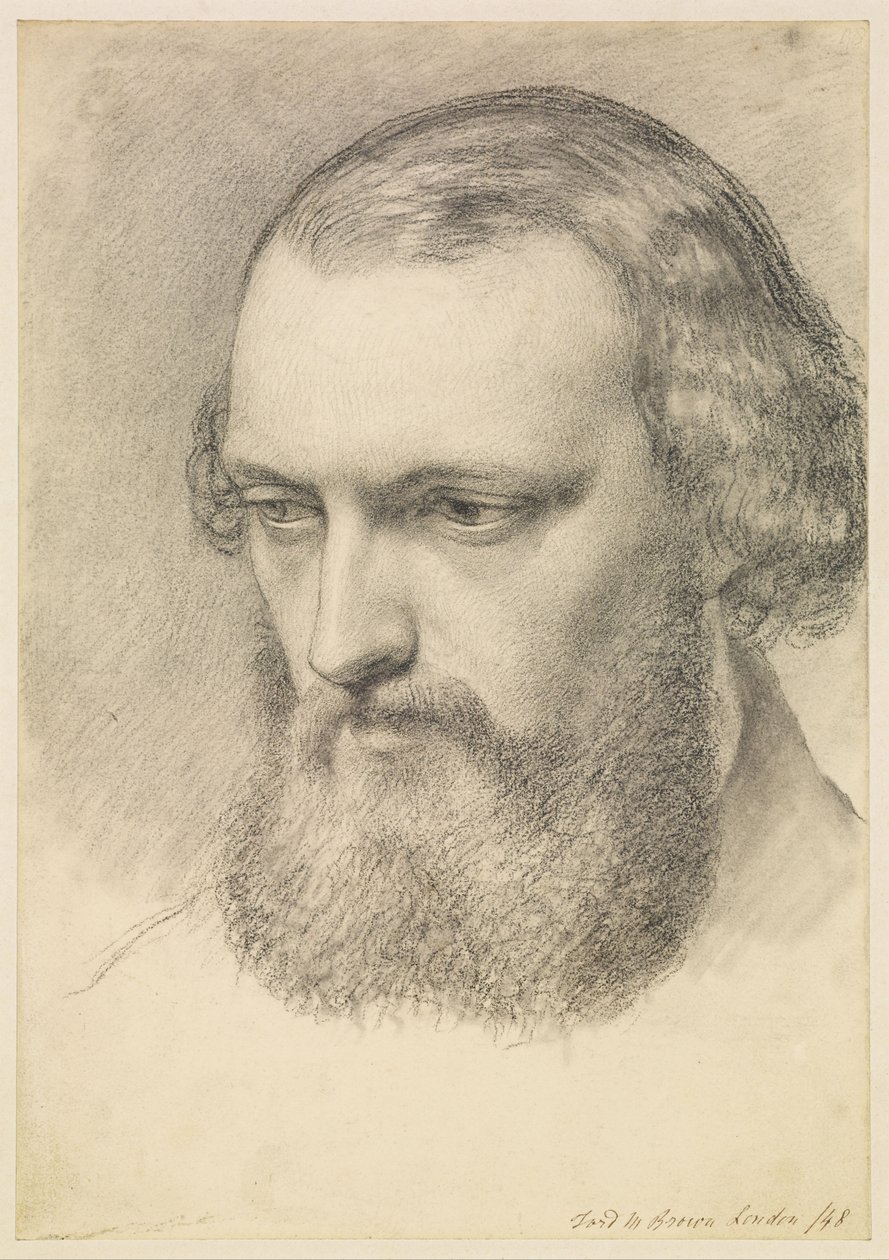 Portré: Daniel Casey fejtanulmánya (háromnegyedes nézet) alkotó: Ford Madox Brown