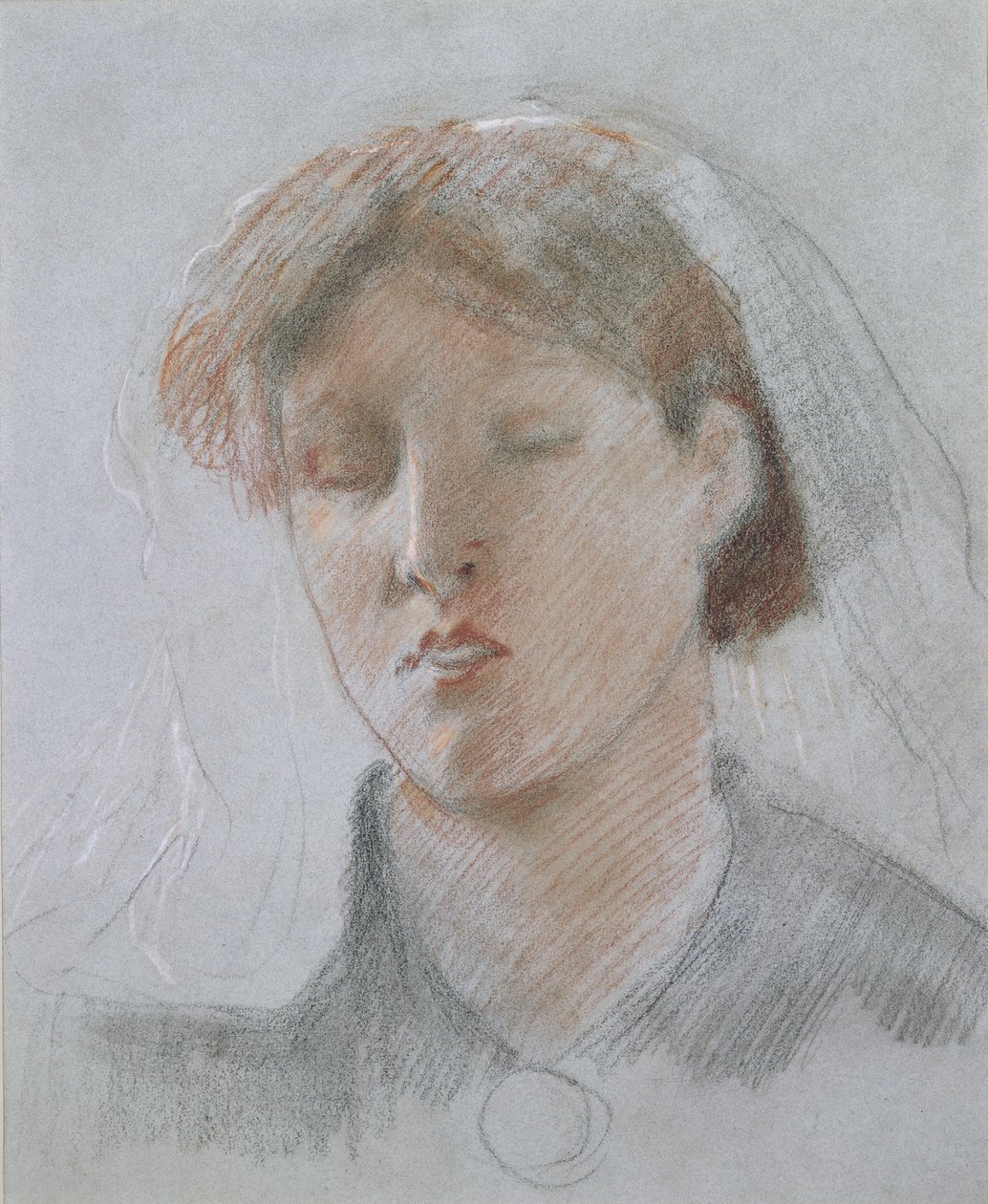 A művész felesége, Emma az esküvő napján alkotó: Ford Madox Brown