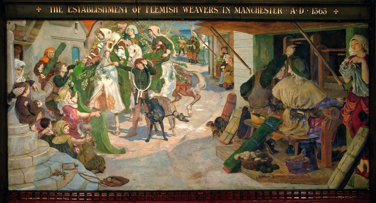 A flamand takácsok megalapítása Manchesterben 1363-ban alkotó: Ford Madox Brown