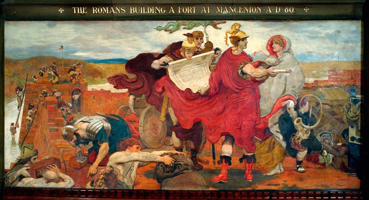 The Romans Building a Fort at Mancenion AD 80 alkotó: Ford Madox Brown