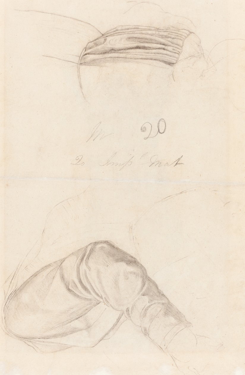 Két Drapery-tanulmány [fordítva] alkotó: Ford Madox Brown