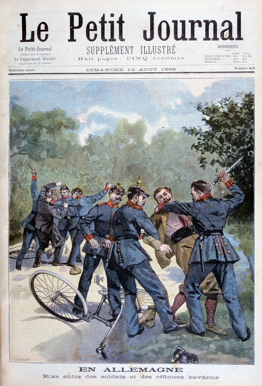 Dulakodás német katonák és bajor tisztek között, Németország, 1898 alkotó: Fortuné Méaulle