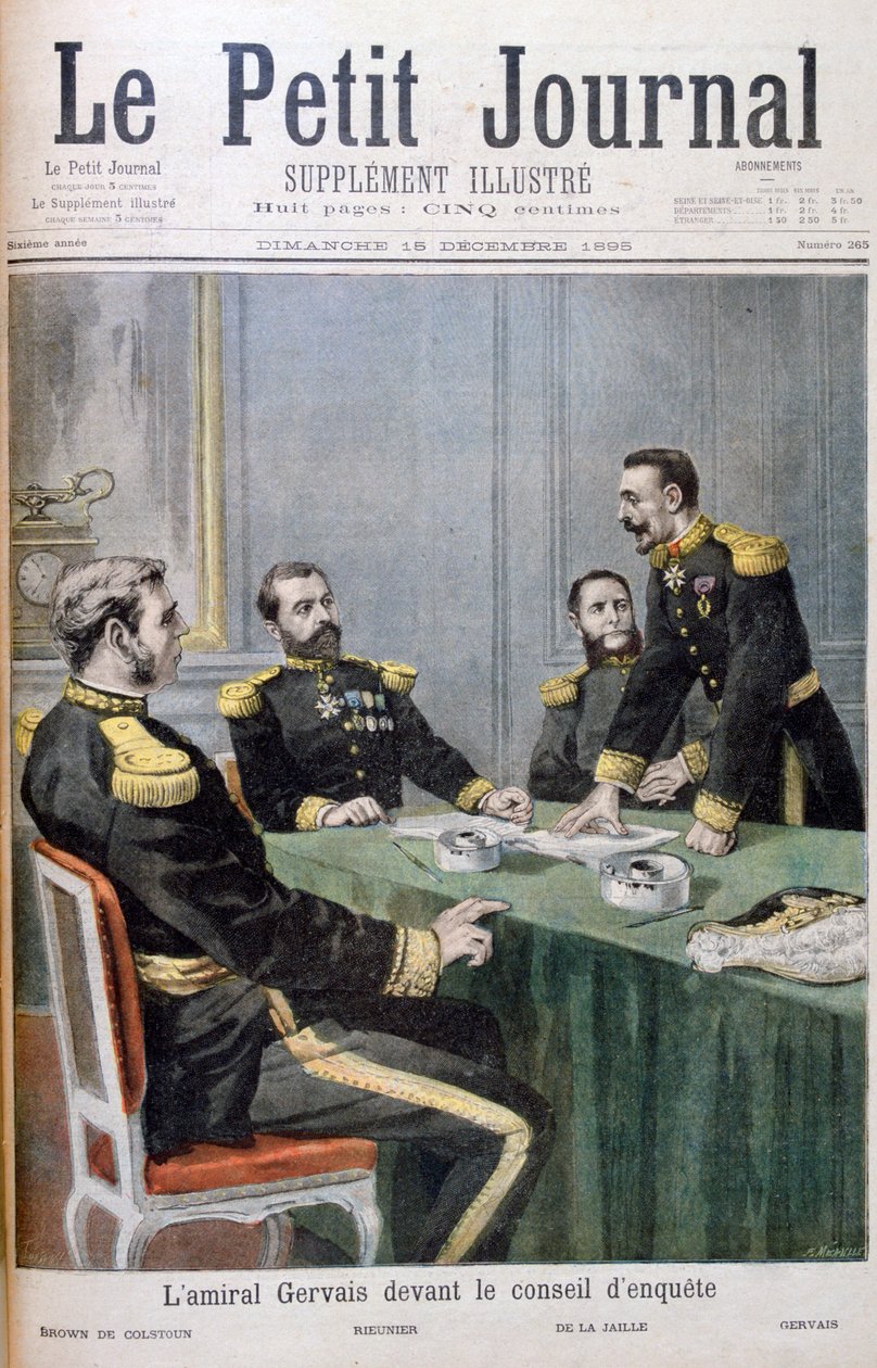 Gervais admirális a nyomozóbizottság előtt, 1895 alkotó: Fortuné Méaulle