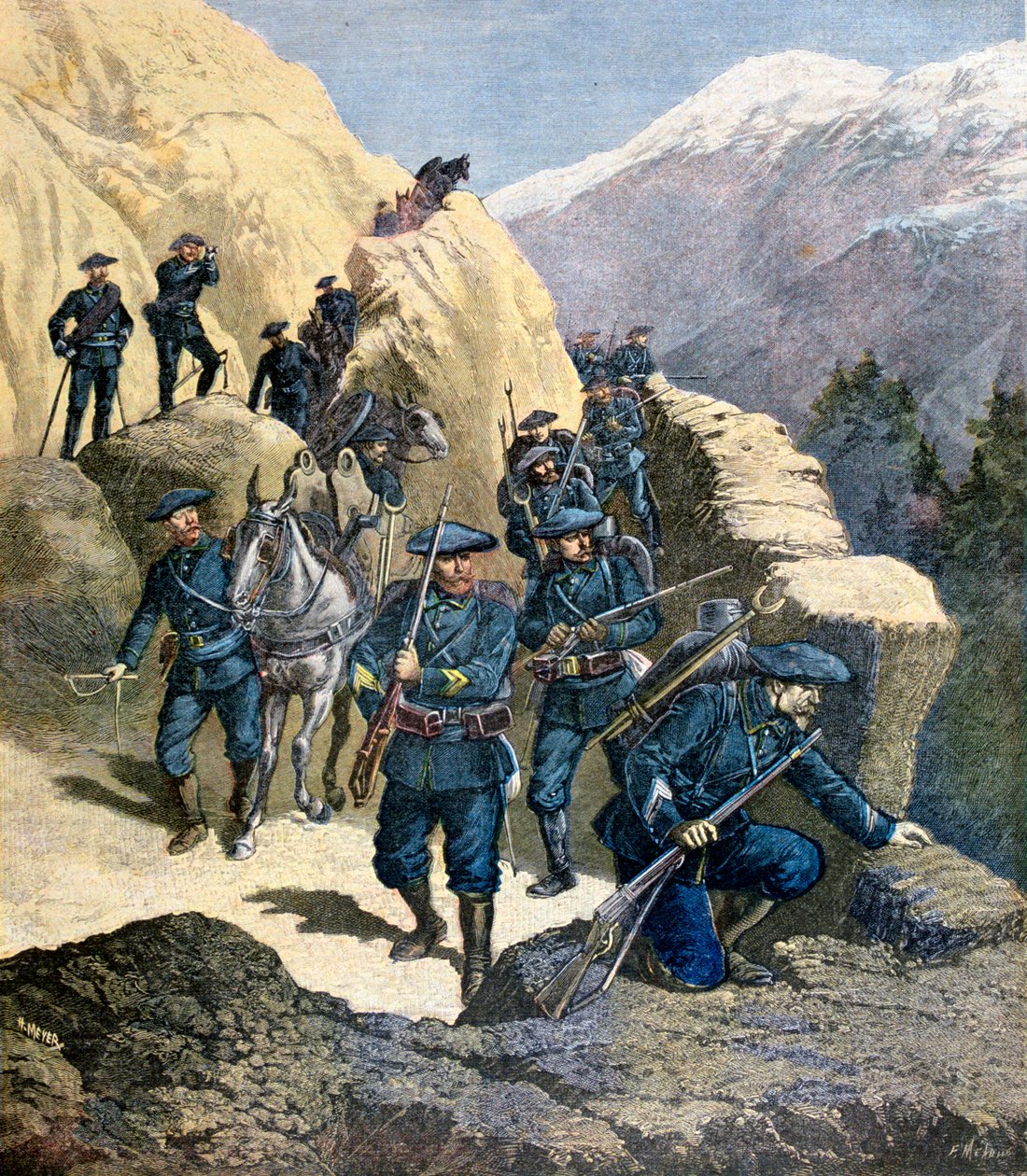 Alpesi vadászok, 1891 alkotó: Fortuné Méaulle