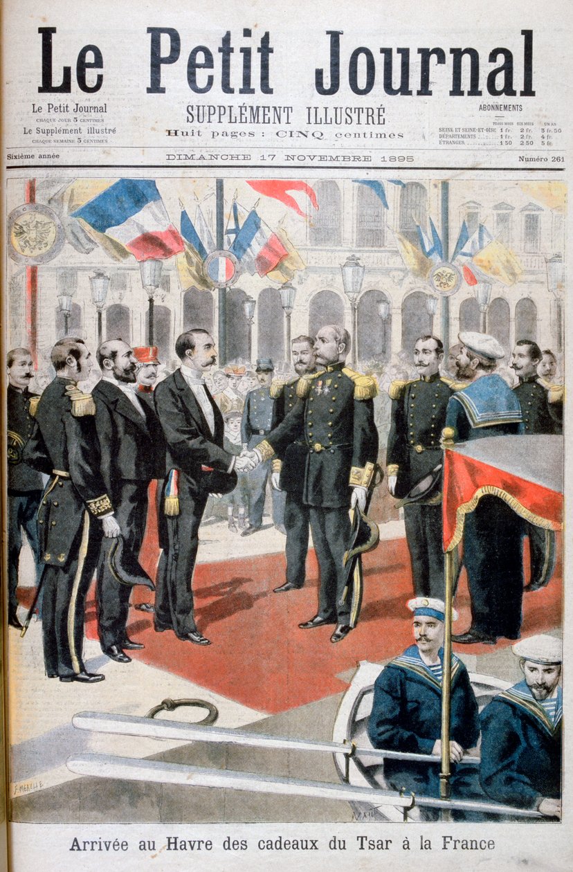 A francia cár ajándékainak megérkezése Le Havre-ba, 1895 alkotó: Fortuné Méaulle