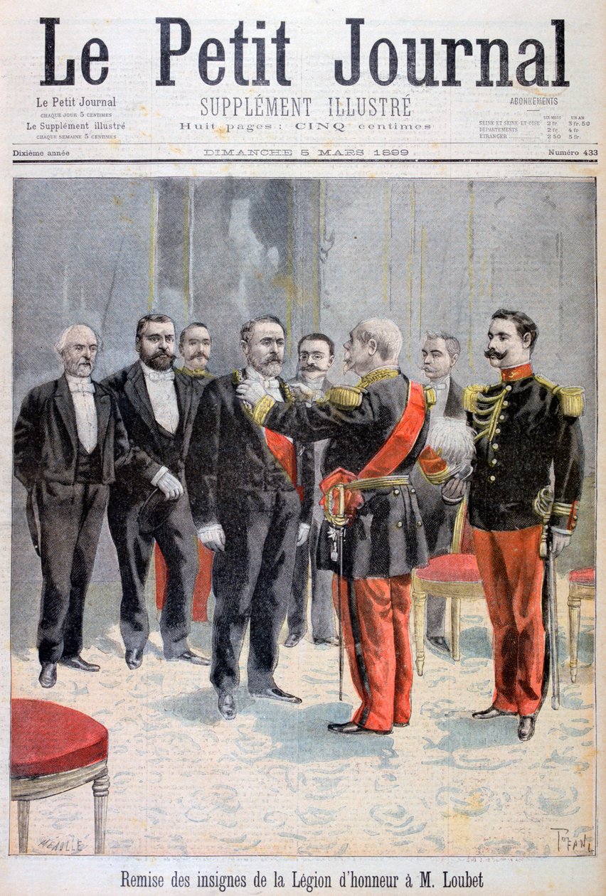 Emile Loubet, Párizs, 1899, a Becsületlégió éremmel tüntette ki alkotó: Fortuné Méaulle