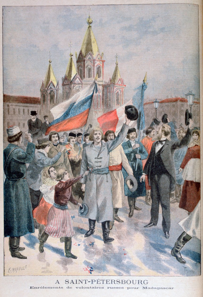 Orosz önkéntesek felvétele Madagaszkárra, Szentpétervár, 1895 alkotó: Fortuné Méaulle