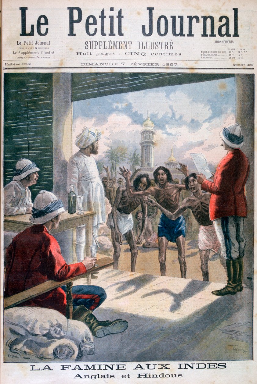 Éhínség Indiában, 1897 alkotó: Fortuné Méaulle