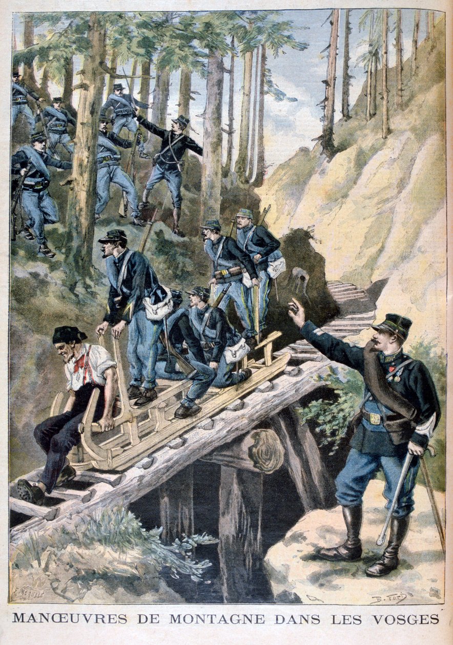 Francia katonai manőverek a Vogéz-hegységben, 1896 alkotó: Fortuné Méaulle