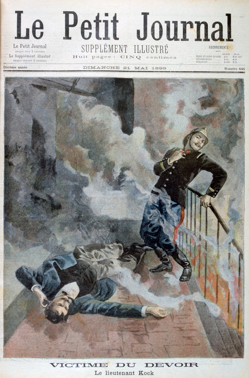 Kock hadnagy, kötelessége áldozata, 1899 alkotó: Fortuné Méaulle