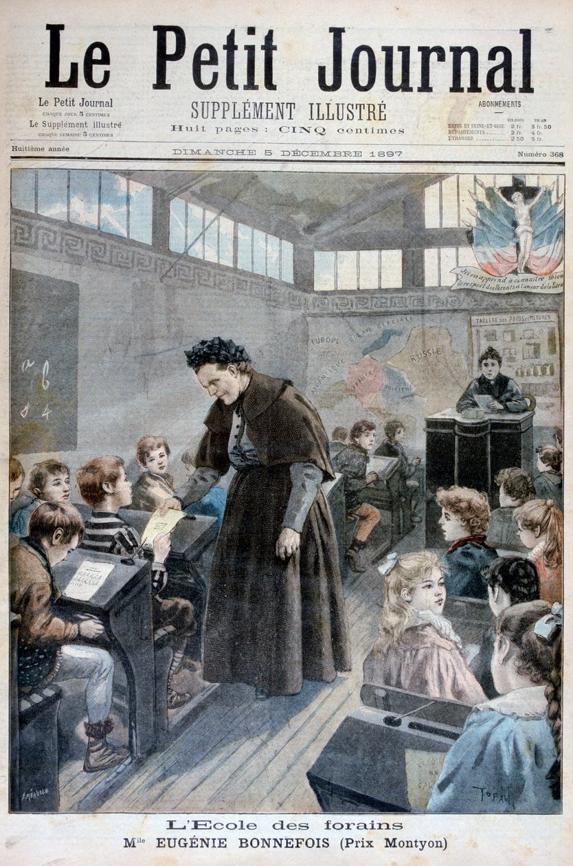 Mademoiselle Eugenie Bonnefois, a vásári munkások gyermekiskolájának alapítója, 1897 alkotó: Fortuné Méaulle