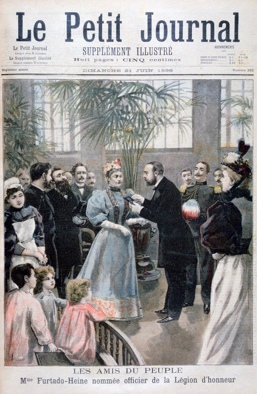 Furtado-Heine asszonyt a Becsületrend tisztjének nevezték ki, 1896 alkotó: Fortuné Méaulle