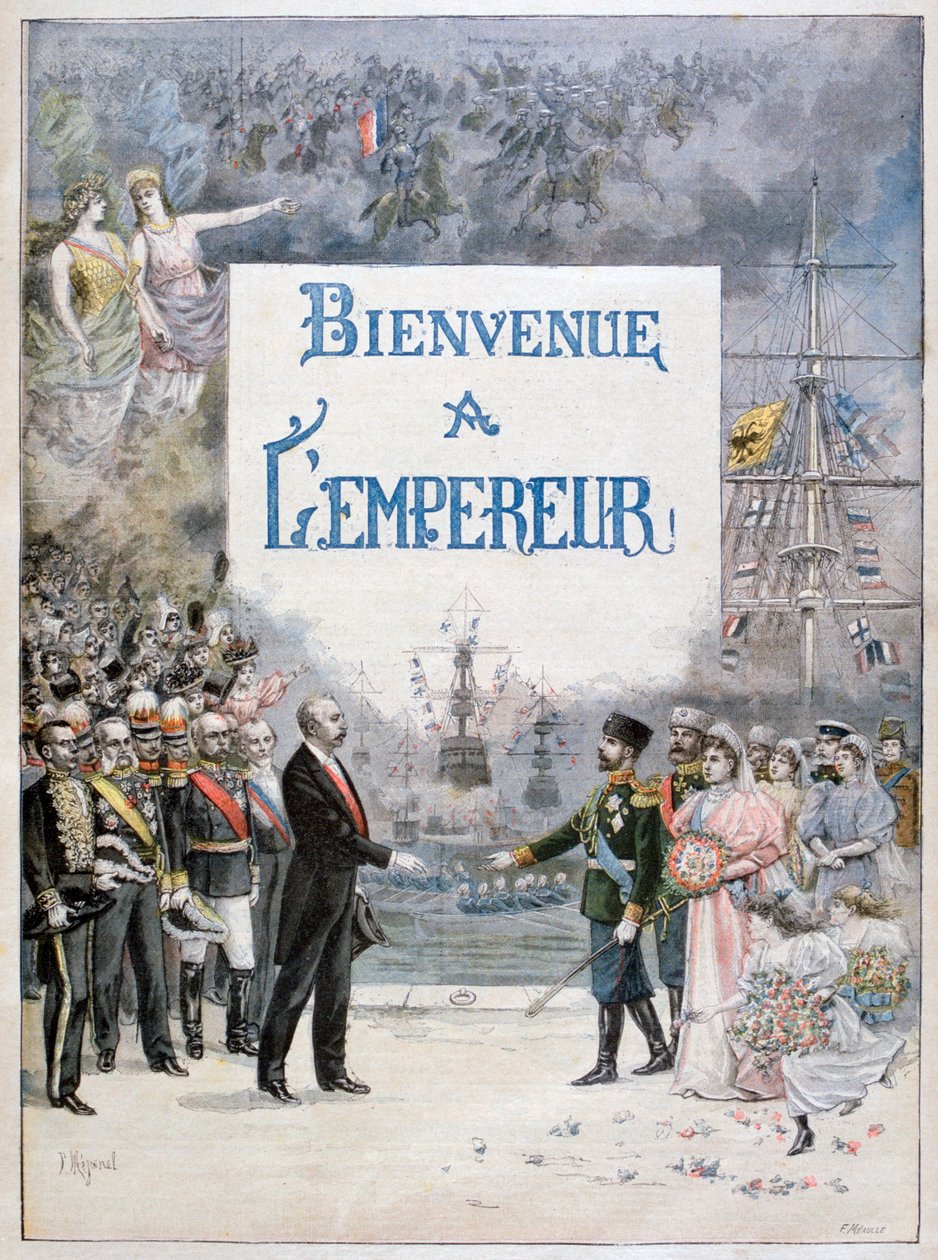 II. Miklós orosz és Félix Faure, a Francia Köztársaság elnöke, 1896 alkotó: Fortuné Méaulle