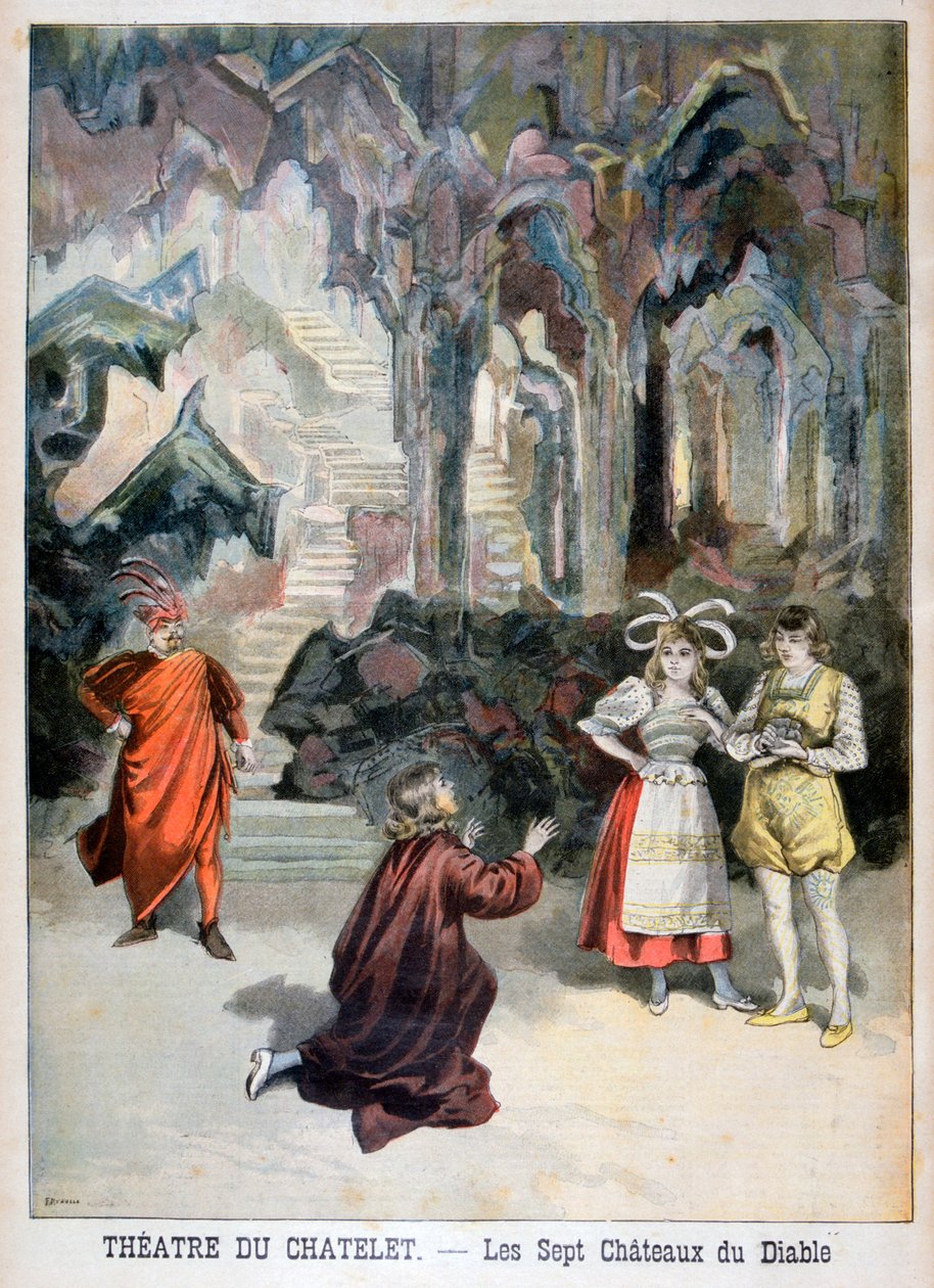 Az ördög hét kastélya című előadás, Theater du Chatelet, Párizs, 1896 alkotó: Fortuné Méaulle