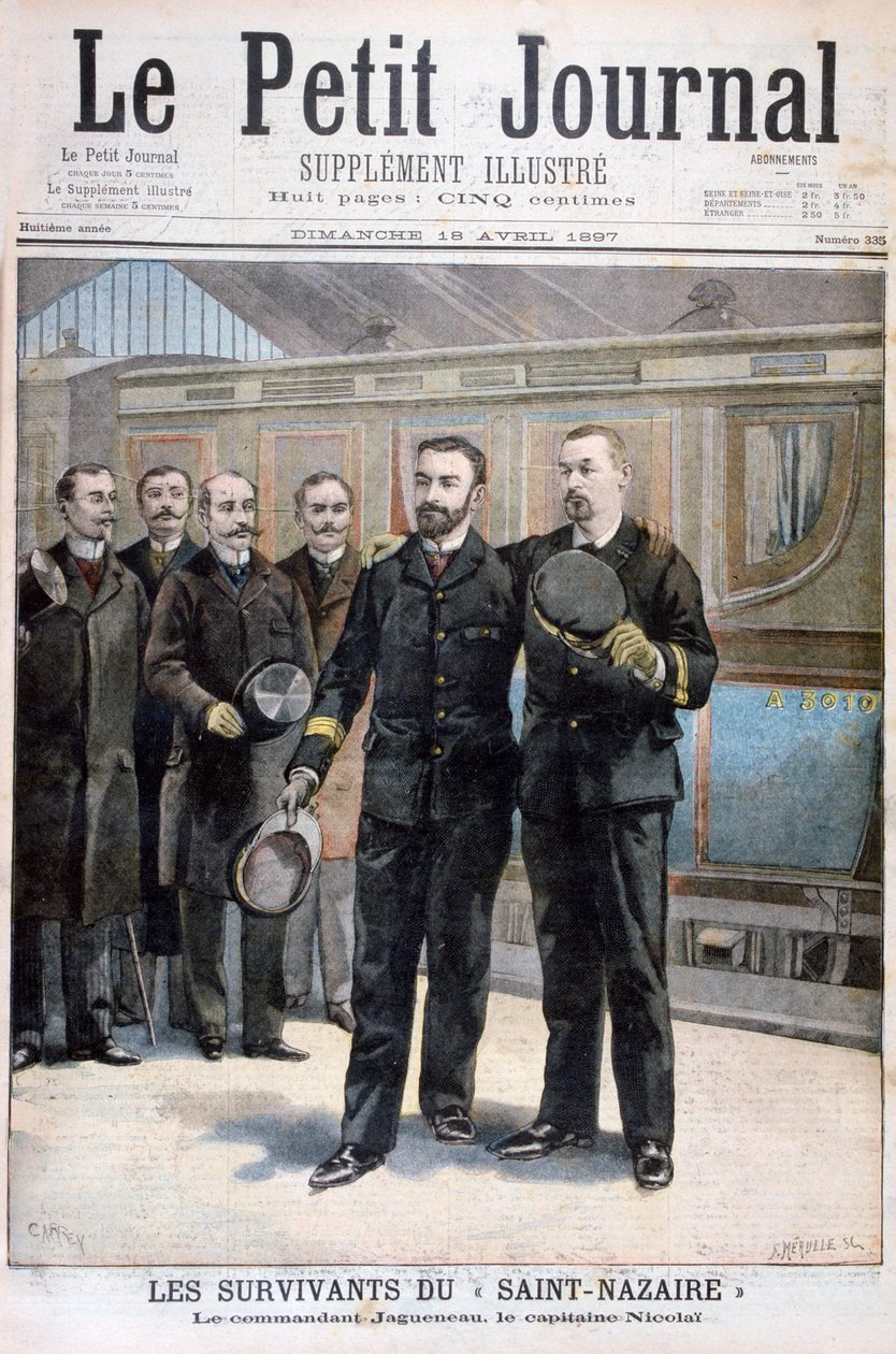 Saint Nazaire város túlélői, Jagueneau parancsnok és Nicolai kapitány, 1897 alkotó: Fortuné Méaulle