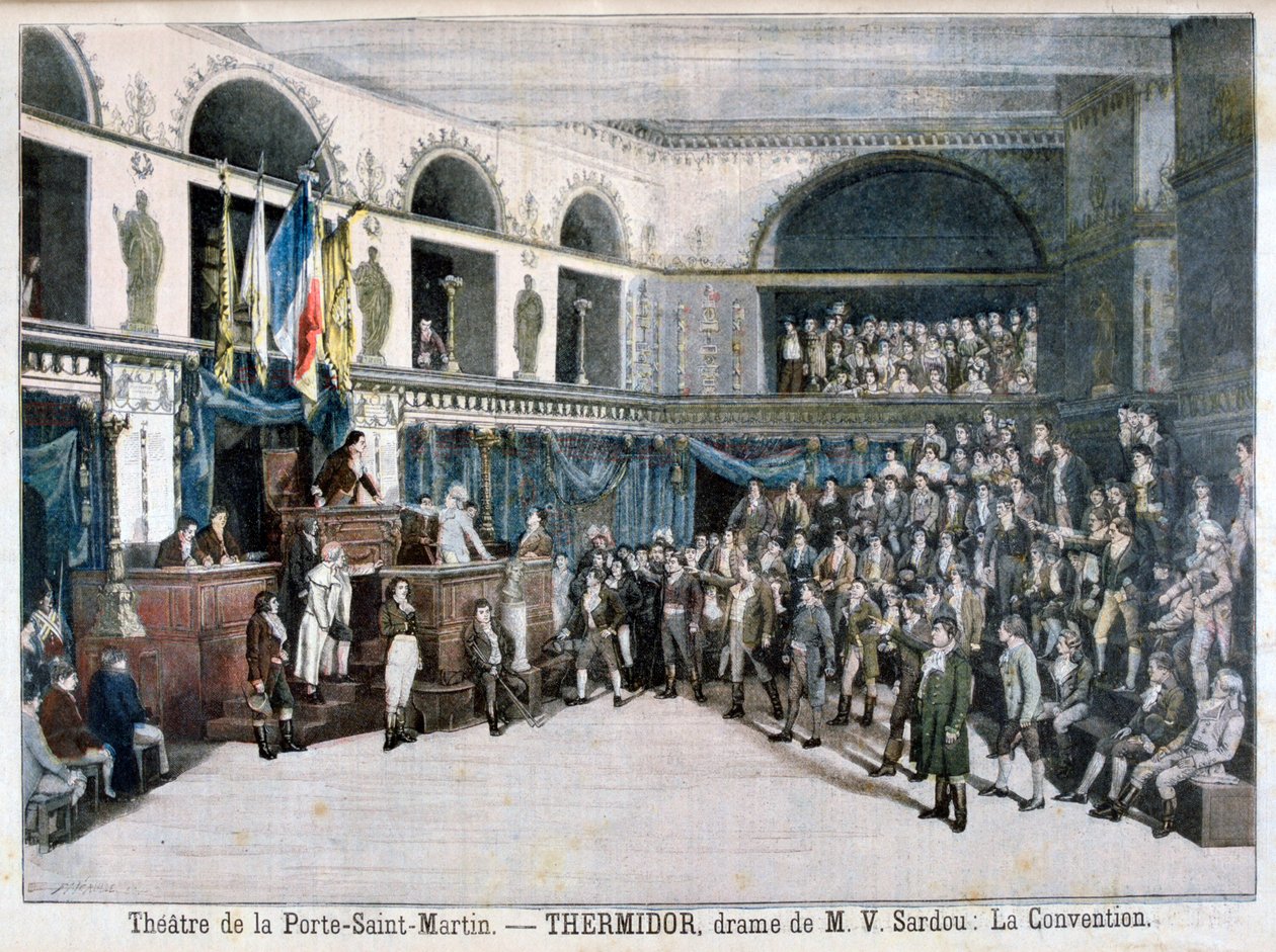 A Kongresszus, jelenet a Thermidorból, a Theater de la Porte Saint-Martinban, Párizs, 1896 alkotó: Fortuné Méaulle