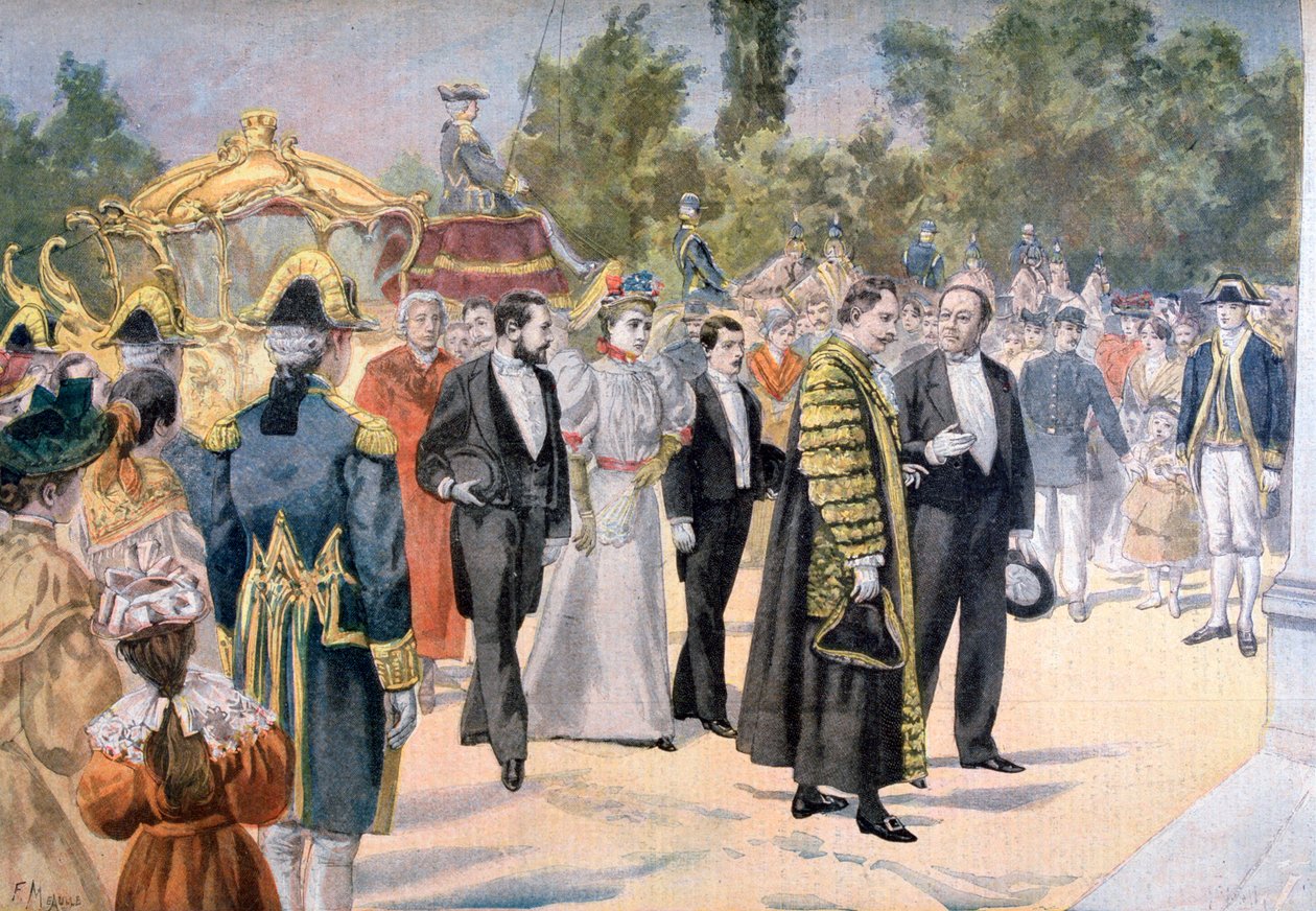 London főpolgármestere a franciaországi Bordeaux-ba látogat 1895-ben alkotó: Fortuné Méaulle