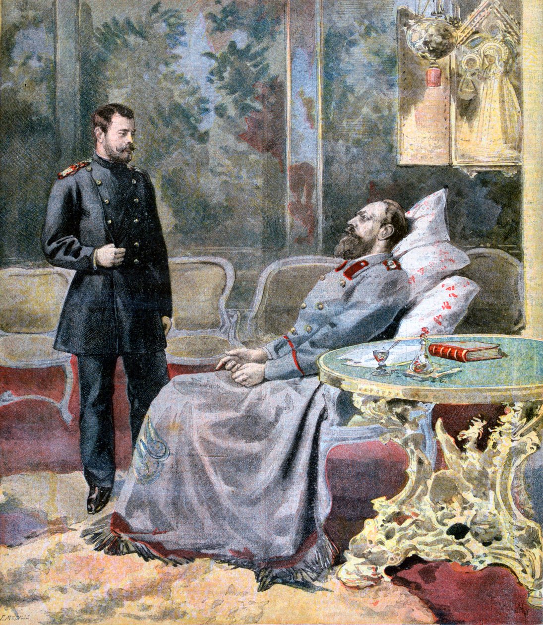 Miklós cár és apja, III. Sándor orosz cár, 1894 alkotó: Fortuné Méaulle