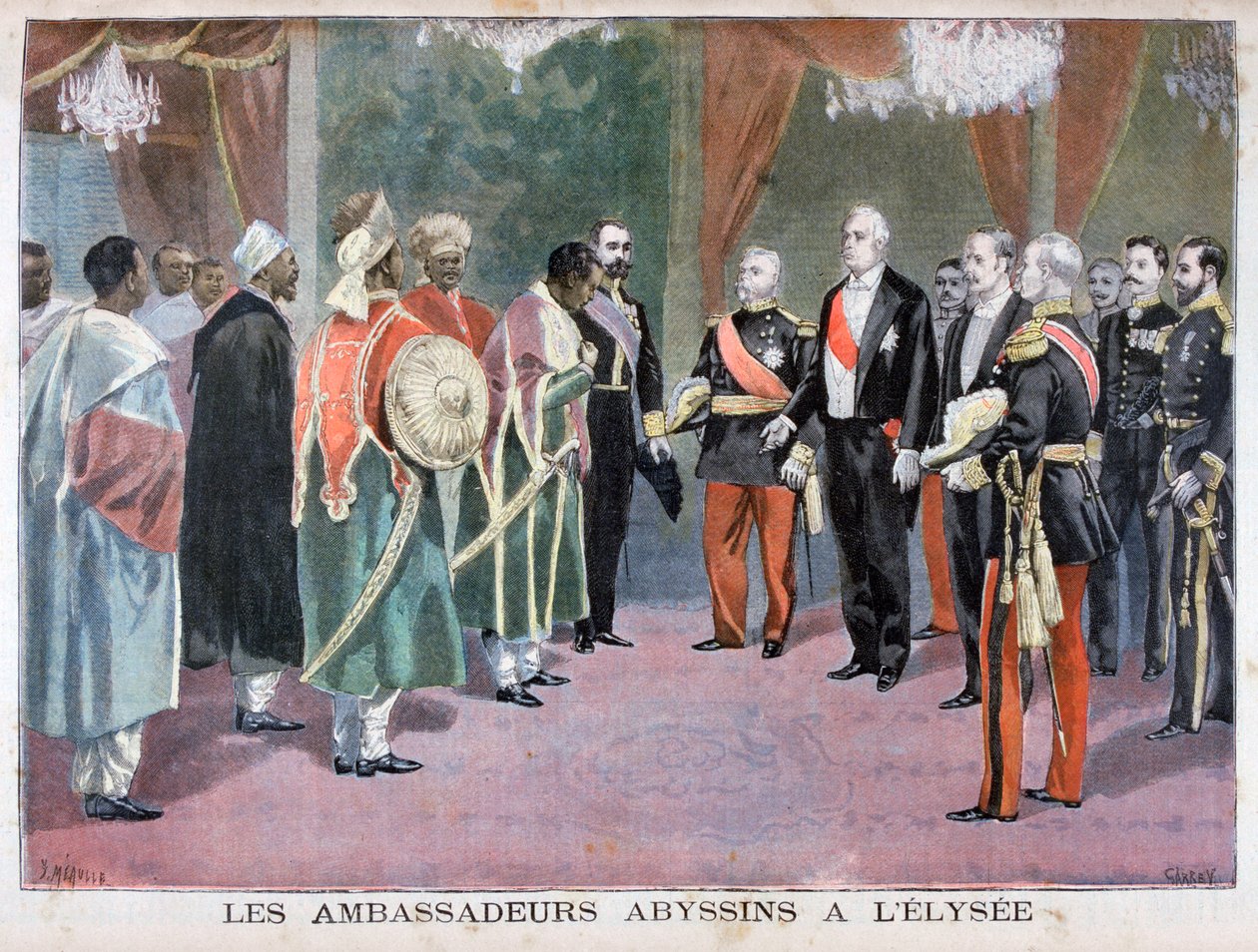 Abesszínia nagykövetei az Élysée-palotában, 1898 alkotó: Fortuné Méaulle