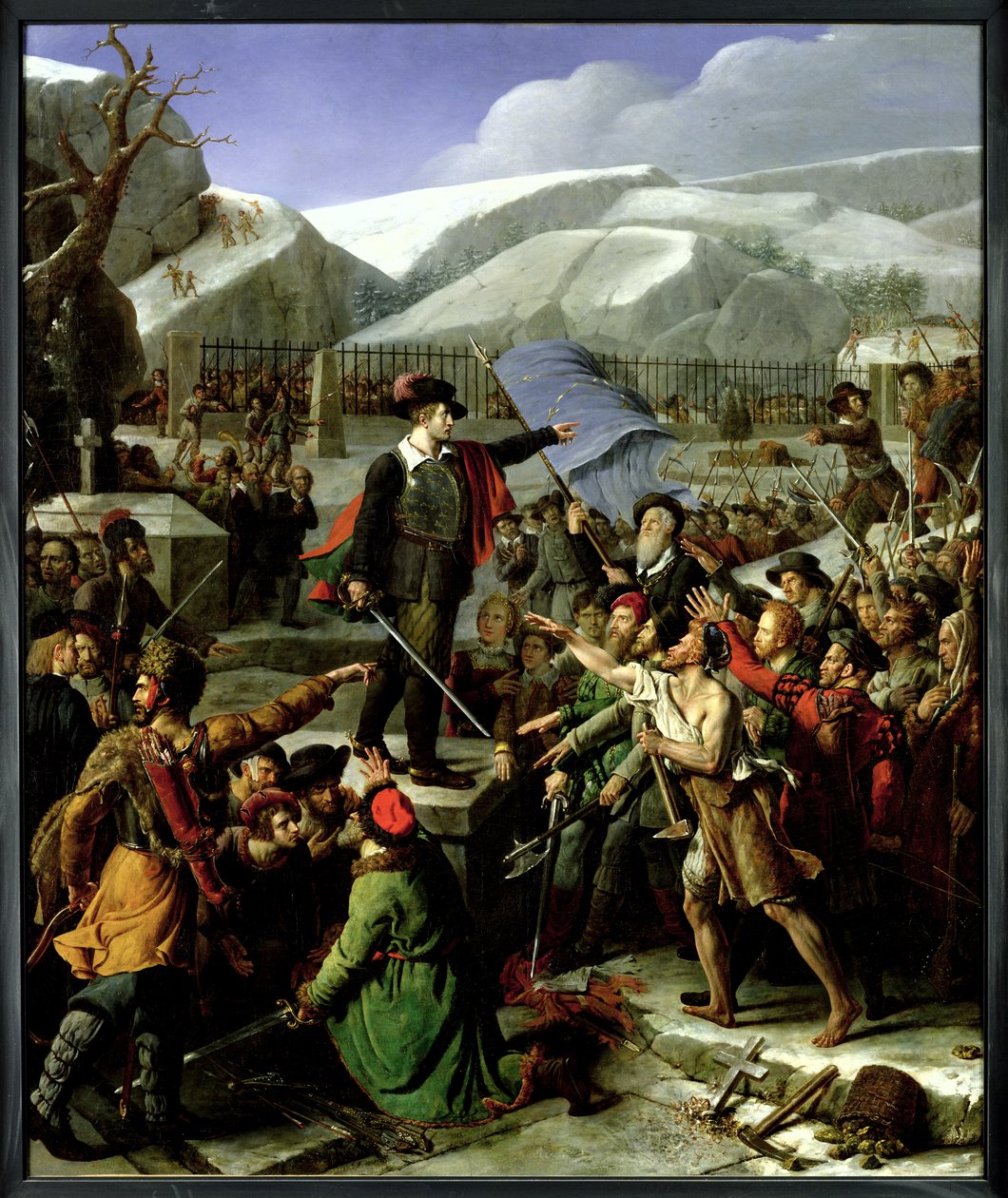 Gustaf Vasa (1496-1560) a dalkarliai parasztokhoz fordulva alkotó: Fortune Dufau