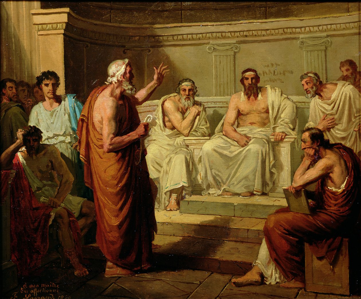 A fiai által megvádolt Szophoklész, 1860 alkotó: Fortune Joseph Seraphin Layraud