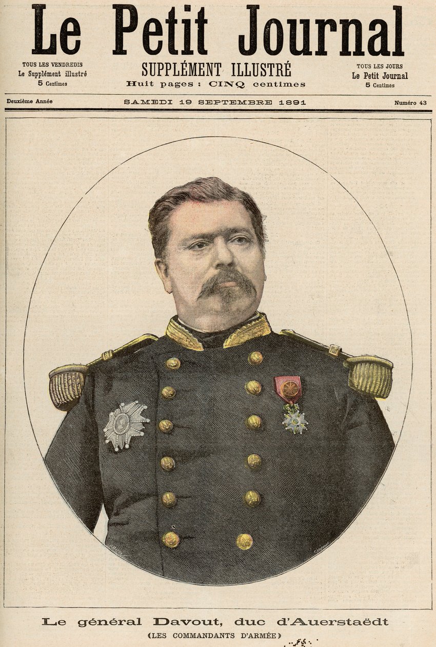 Louis Nicolas Davout tábornok (1770-1823) Auerstaedt hercege, a „Le Petit Journal”-ból, 1891. szeptember 19. alkotó: Fortune Louis Meaulle