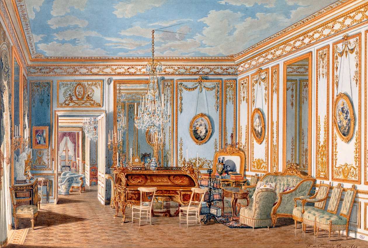 Eugenie császárnő tanulmánya Saint-Cloudban, 1860 alkotó: Fortune de Fournier