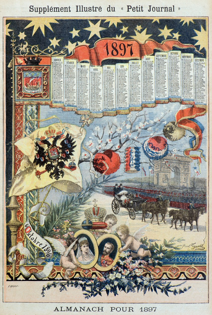 Almanach az 1897-es évre (metszet) alkotó: Fortune Louis Meaulle