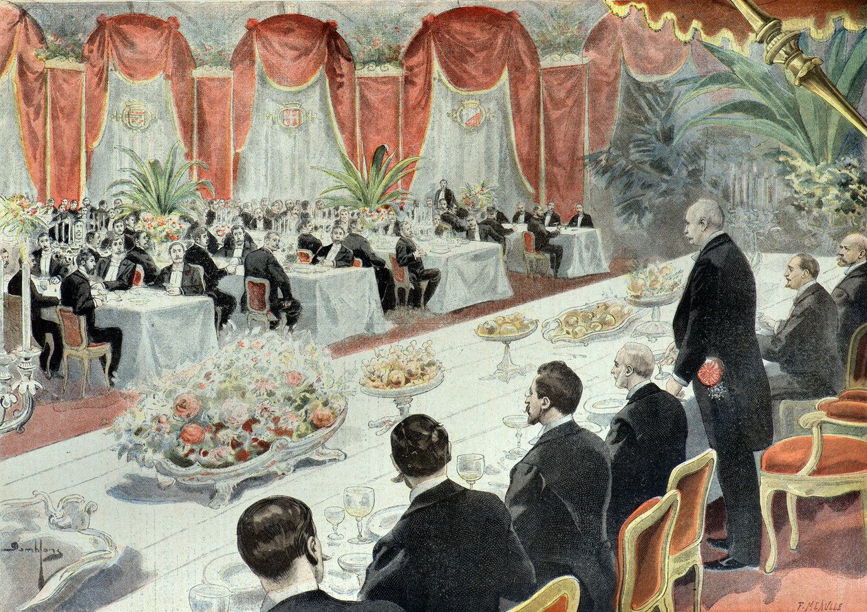 A kereskedelem és az ipar képviselői által Felix Faure-nak adott vacsora 1897-ben (metszet) alkotó: Fortune Louis Meaulle