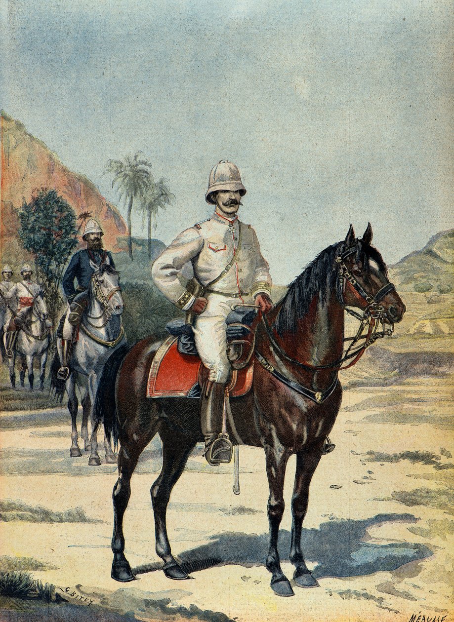 Joseph Gallieni tábornok Madagaszkáron 1899-ben (metszet) alkotó: Fortune Louis Meaulle