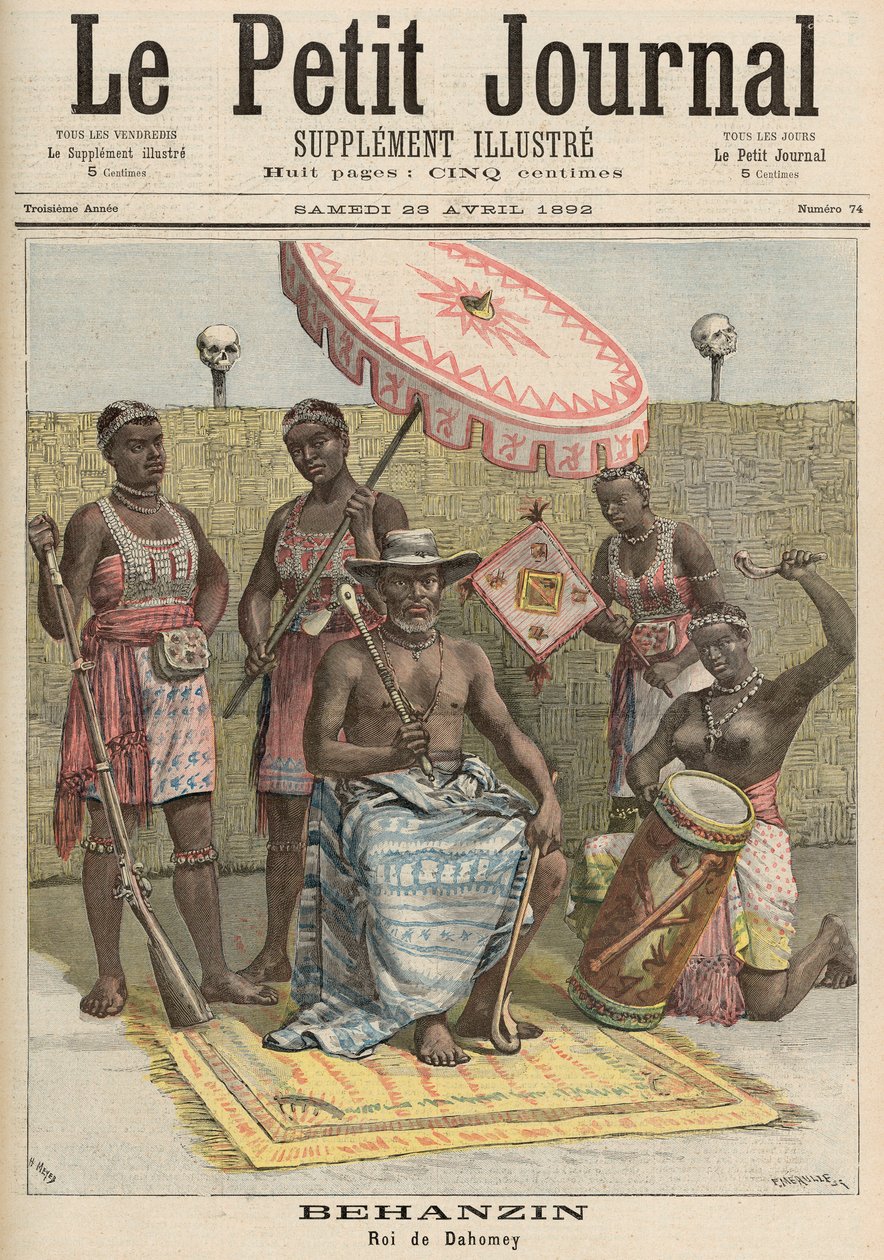 Behanzin (1844-1906) Dahomey királya, a "Le Petit Journal"-ból, 1892. április 23. alkotó: Fortune Louis Meaulle and Henri Meyer