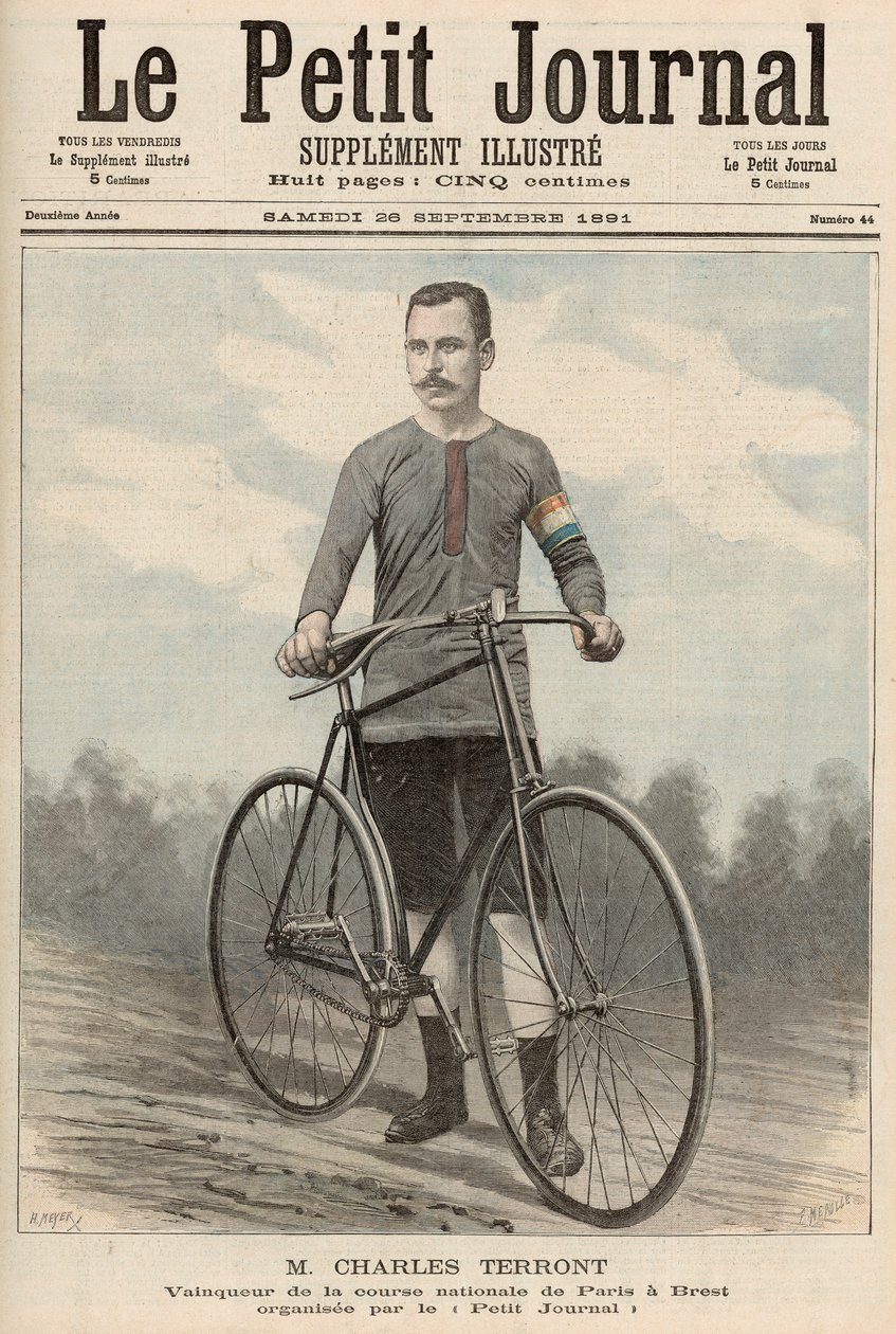 Charles Terront (1857-1932) a "Le Petit Journal" 1891. szeptember 26-i számából. alkotó: Fortune Louis Meaulle and Henri Meyer