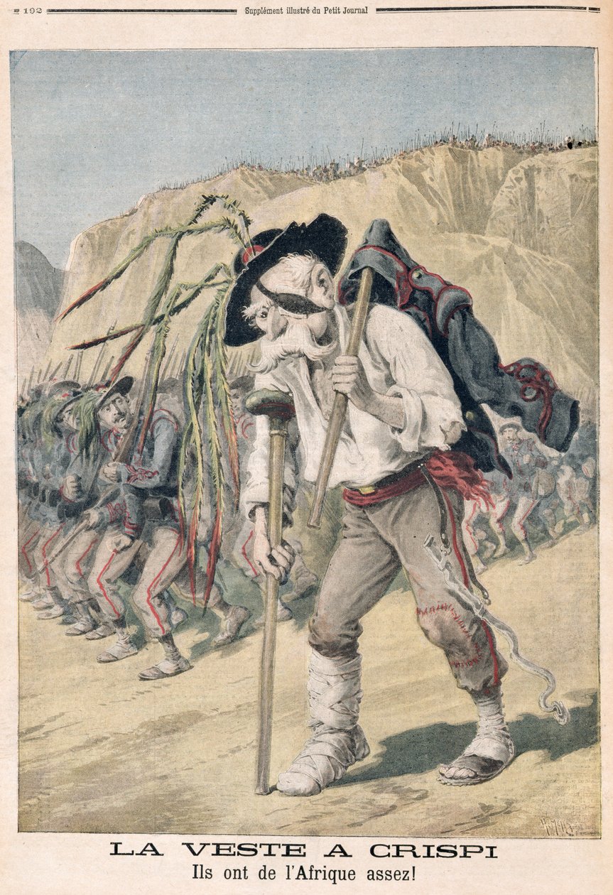 „Crispi veresége”, karikatúra a „Le Petit Journal”-ból, 1896 alkotó: Fortune Louis Meaulle and Henri Meyer