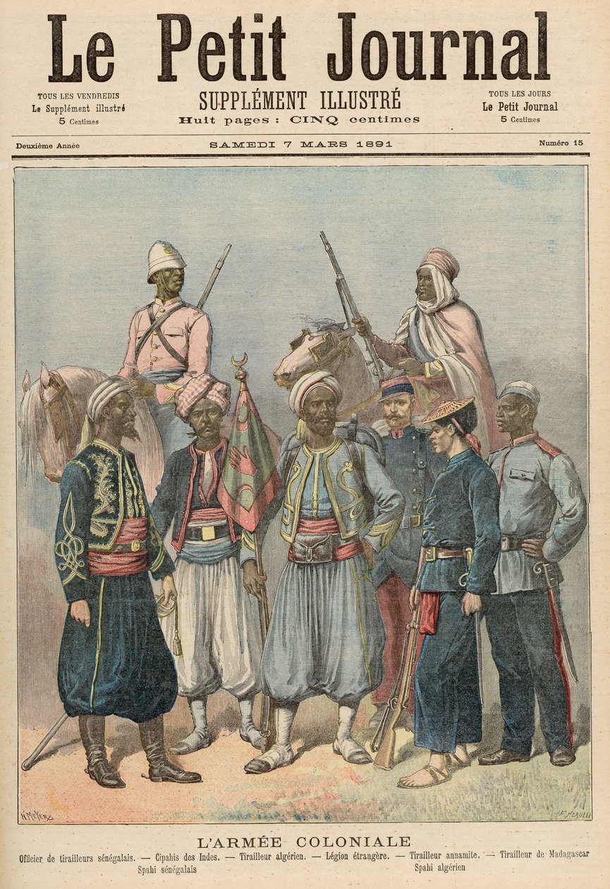 A gyarmati hadsereg, a „Le Petit Journal”-ból, 1891. március 7 alkotó: Fortune Louis Meaulle and Henri Meyer