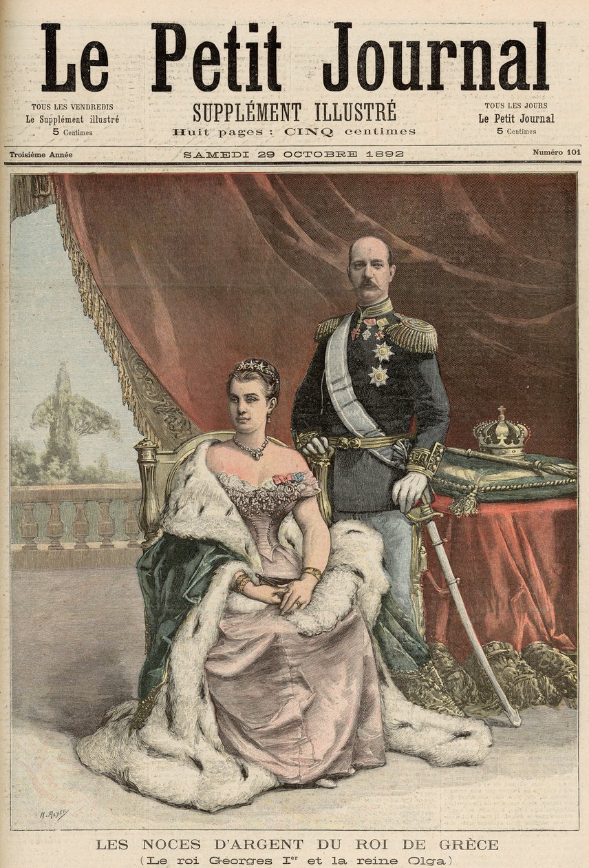 A görög király ezüstlakodalma, a "Le Petit Journal"-ból, 1892. október 29. alkotó: Fortune Louis Meaulle and Henri Meyer