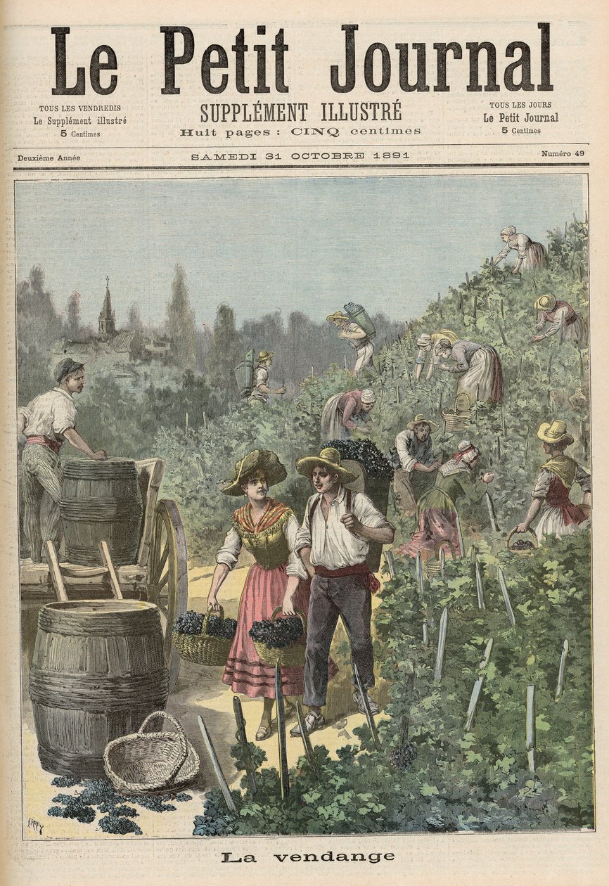 The Wine Harvest, a „Le Petit Journal”-ból, 1891. október 31 alkotó: Fortune Louis Meaulle and Henri Meyer