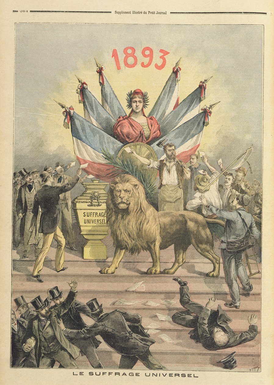 Általános választójog, illusztráció a „Le Petit Journal” mellékletéből, 1893. augusztus 19. alkotó: Fortune Louis Meaulle and Henri Meyer